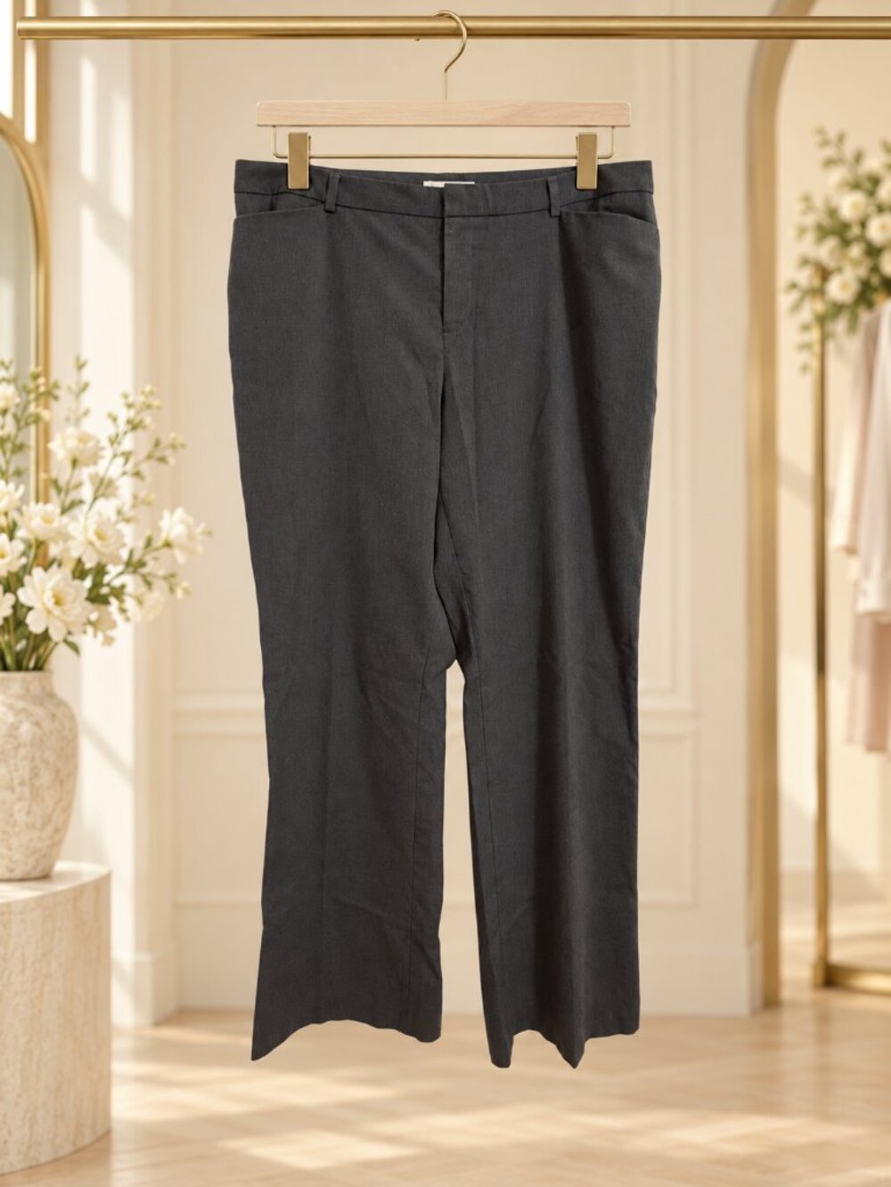 Coldwater Creek Gray Dress Pants Women’s 14 Straight Leg Stretch Career Trousers